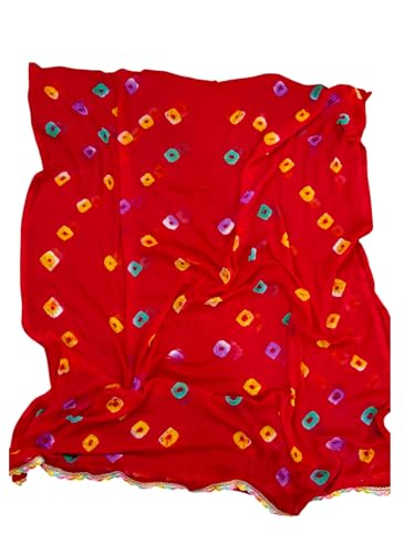 Chiffon Chunari Dupatta with Multicolor Bandhani Print – Lightwei...