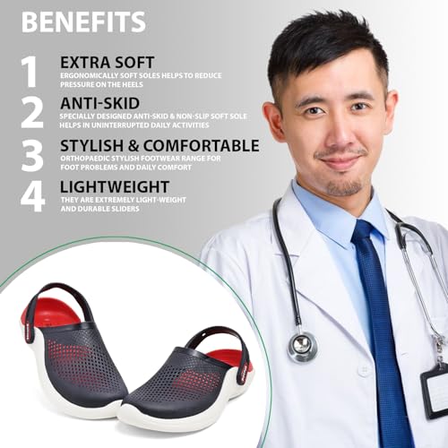Image of Men EVA Clogs with Adjustable Back Strap | Lightweight Cushioned Footbed | Anti-Slip Sole | Everyday Wear Indoor & Outdoor Sandals for Men