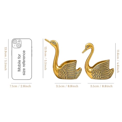 Image of TIED RIBBONS Pack of 2 Swans Tea Light Candle Holder (Aluminium) | Decorative Candle Stand for Home Decor, Living Room & Gifting | Decoration Item for Home, Gifts for Friends and Family