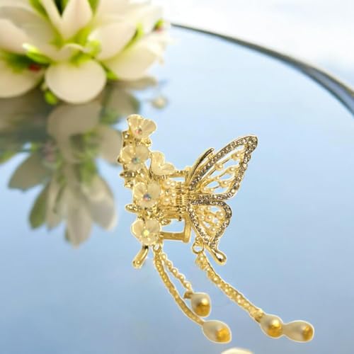 Image of Korean Style Hair Clips For Women - Korean Accessories -With Pearls & Rhinestone - Hair Accessories for Women (1 Pc) Clutcher For Hair (Design -2)