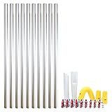 Equip2clean Gutter Cleaner Aluminium Cleaning Pole Kit | 40ft | Lightweight Modular System | Designed Use with Gutter Vacuum | Equipment for Wet and Dry Elevated Exterior Cleaning Tasks