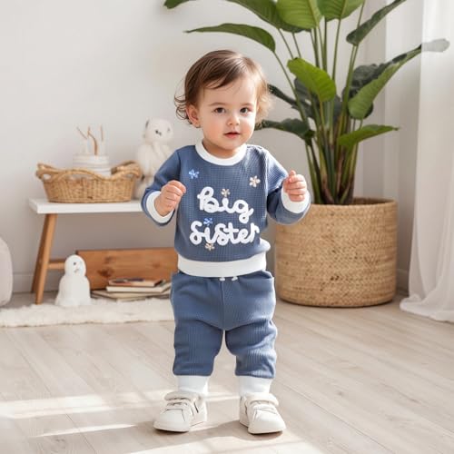 Toddler Clothes For Baby Girl Big Sister Little Sister Matching Outfits Cute Fall Winter Sweatshirt Pants Set2