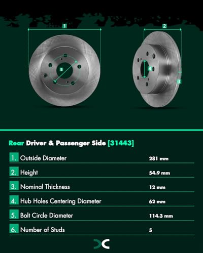 Image of SCITOO Rear 11.06 inch Brake Pads and Rotors Kits Fit For Toyota RAV4 2006 2007 2008 2009 2010 2011 2012 2013 2014 2015 2016 2017