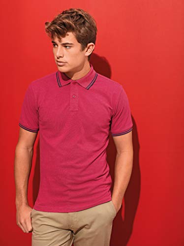 Asquith & Fox Men's Classic Fit Tipped Polo AQ011 - Smart/Casual top - Black/Yellow (3XL)4