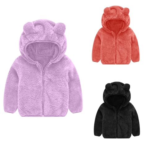 Toddler Girls Boys Fleece Hoody Jacket Zip Up Teddy Coat Warm Winter Outwear3