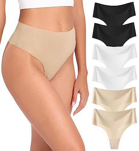 String Tanga Femme sans Couture Wealurre - Lot de 6 Caleçons Seamless Taille Haute