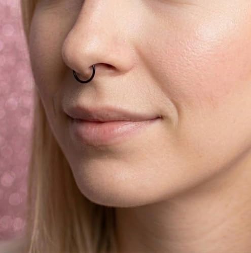 Image of Via Mazzini 316L Stainless Steel No-Tarnish No-Rusting Clip-On Non-Pierced 8mm Nose Ring For Women And Girls (1 Pair)