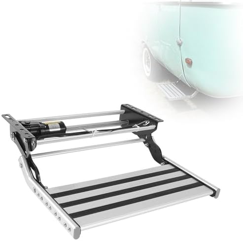 Heavy-Duty Electric Retractable RV Steps with LED Light, Aluminum Alloy Folding Stairs, Single/Double Steps for Campers & Trailers, Durable & Safe Access Solution