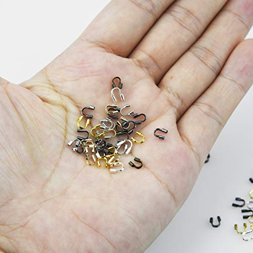 600 Pcs Brass Wire Protector, Fengek U Shape Wire Guardian Loops For Earring Necklace Bracelet Making, 6 Colors #TOP3