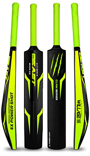 Willage Cricket Bat - Full Size Plastic Bat (6X Power Shot)