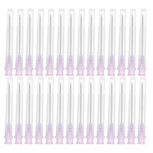 SOESFOUFU 100 Set 12G Luer Lock Dispensing Needle Kit - Steel Blunt Precision Tips - Protective Cap Adhesive Applicator - Industrial Syringe Accessory