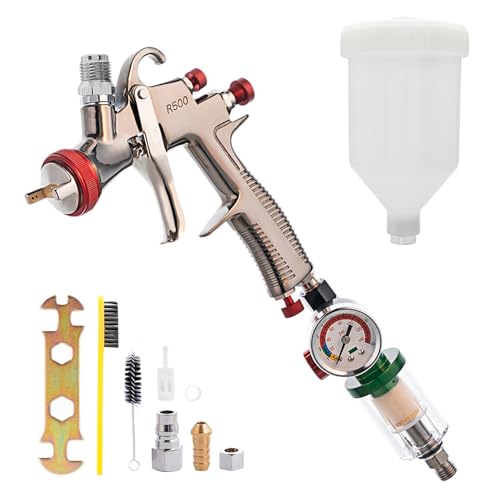 HIUHIU R500 LVLP Spray Gun 1.3mm Nozzles with Air...