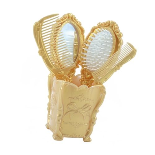 Set de peignes anti-statiques avec miroir portable COLLBATH pour voyage et coiffure au quotidien