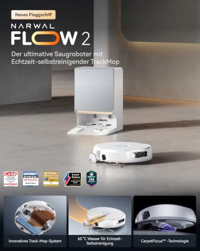NARWAL Flow 2 Roboter-Saug-Wischroboter，Saugleistung von 31.000 Pa, Kombiniertes Kehren und Wischen… – Ansicht 2