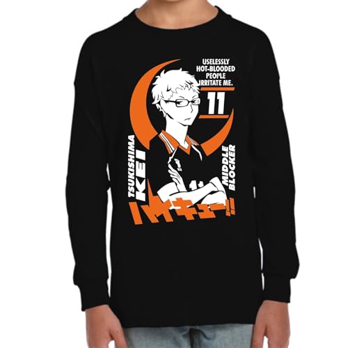 the Fan Tee Camiseta Infantil Manga Larga de Niño Niña Dibujos Animados Haikyu Divertido El Pequeño Gigante, Tobio, Karasuno, Voleibol 001 12 años