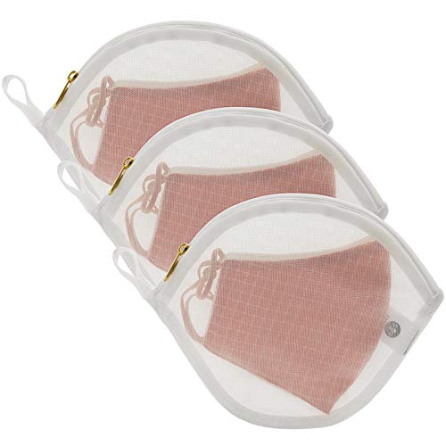 No/Brand 3 Packs Delicate Laundry Bags For Reusable Face Masks And Reusable Makeup Remover Pads,Fine Mesh Wash Bags,Use Ykk Zipper, With Hanger Loop, Portable Mask Storage Bag (3 Small) #TOP5