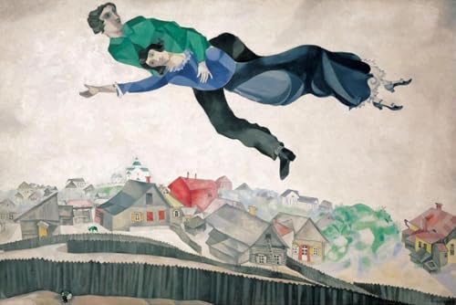 Affiche de Marc Chagall peinture abstraite sur toile Over The Town wall art salon 60x40cm