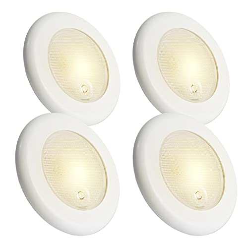 Five Oceans White Tap Touch On/Off Ceiling (Courtesy) Light, Flush Mount, UV and Impact-Resistant Plastic, 4-Pack, FO-2198-M4 Five Oceans White Tap Touch On/Off Ceiling (Courtesy) Light, Flush Mount, UV and Impact-Resistant Plastic, 4-Pack, FO-2198-M4