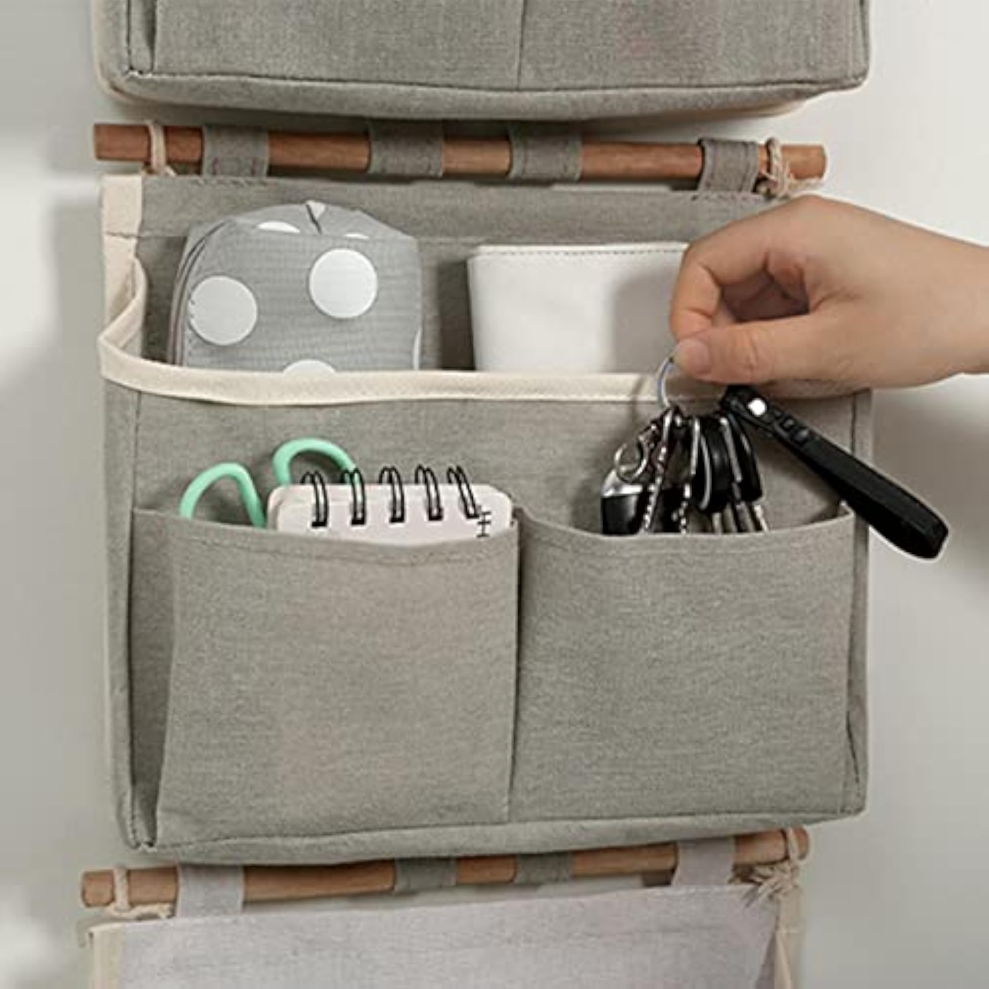 Wall Mount Practical Storage Bag 3 Pockets Multifunction