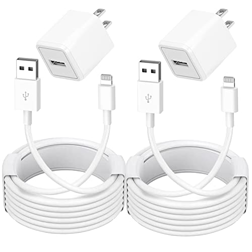 Apple Mfi Certified Iphone Charger,2Pack Long 6Ft Lightning Cable Cord With Apple Chargers Fast Quick Charging Travel Cube Block Usb Wall Adapter For Iphone 11/12/13/14/Xs Max/Xr/X/8/8 Plus/7/6/Se #TOP2