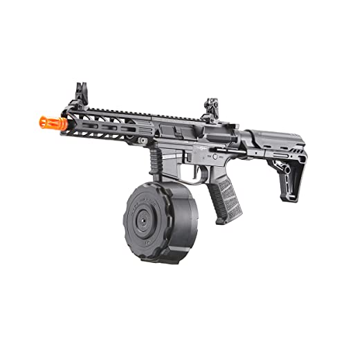 Lancer Tactical Gen 2 New 9mm Battle X CQB Lightweight Carbine AEG Color Black with E-Drum Mag