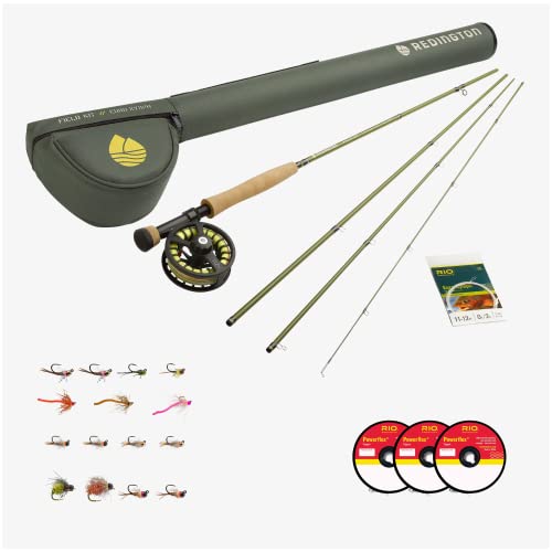 Redington Euro Nymph Fly Fishing Field Kit, 10' Medium Action Rod And Run Reel, Euro Nymph Fly Line, Tippet And Flies Included #TOP12