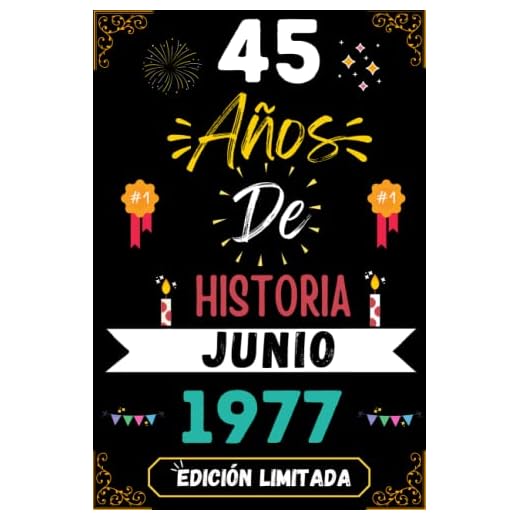 CUADERNO, 45 AÑOS DE HISTORIA JUNIO 1977 EDICIÓN LIMITADA: Regalo de 45 cumpleaños para mujeres y hombres, ideas de 45 cumpleaños... un cumpleaños... ... regalo de 45 cumpleaños para él/ella.