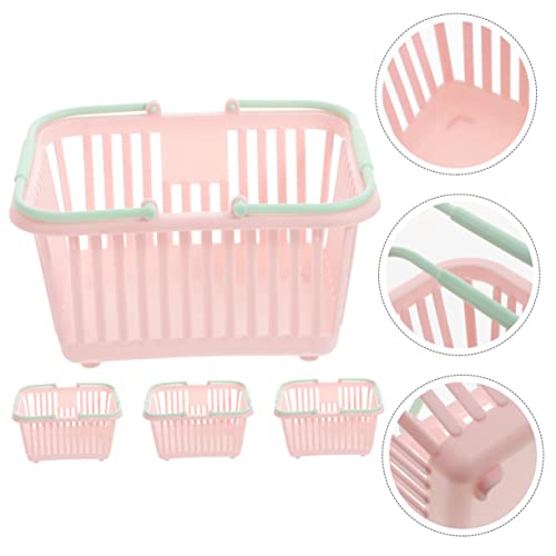 BRIGHTFUFU 4 Peças Cesta De Armazenamento Caixas De Armazenamento De Plástico Cestas De Plástico Peq