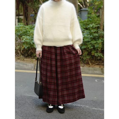 Lady Winter Angora Cashmere Blend Loose Warm Sweater, Solid Color Crewneck Knit Pullover Sweater Fluffy Plush Jumper3