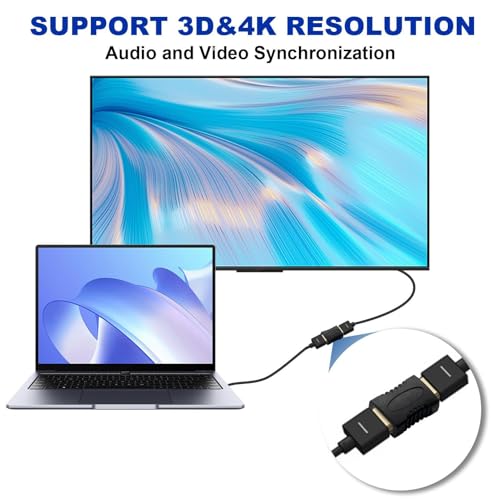 Bexdug Convertidor De TV, Conector Hembra A Hembra HD Pequeño, Conexión Recta 4K HDR Vídeo Audio Accesorios para Portátiles, Computadoras Y Cámaras - imagen 2
