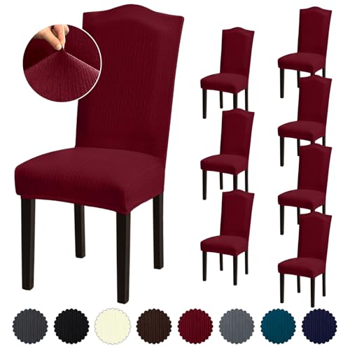 Stretch Dining Chair Covers Set of 8, Removable Washable Slipcovers for Dining Room, Hotel, Ceremony