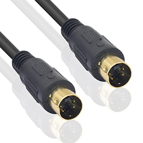 Maxhood S-Video Cable Male to Male Gold Plated Connector, 6ft Mini DIN 4 Pin Male to Male S-Video Cable for TV S-VHS, VCRs - Image 2