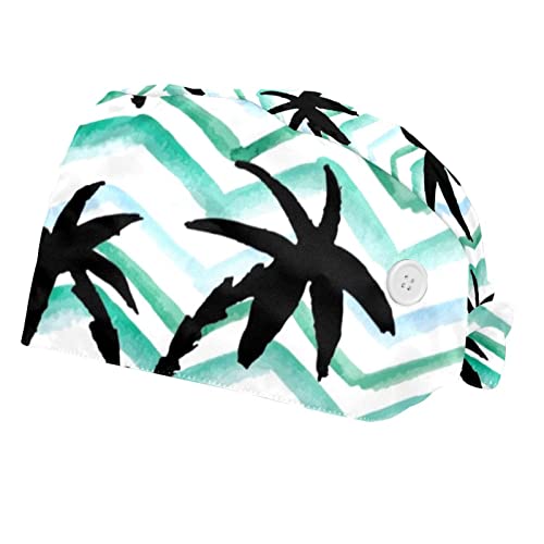 Chapeaux de travail unisexe motif vague de palmiers lot de 2