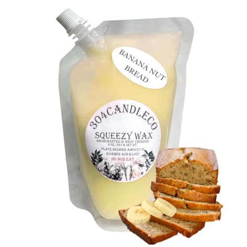 304CandleCo Large Squeeze Soy Wax Melt - 50 SCENTS! - Highly Fragrant &amp; Hand-Crafted - Easy Mix &amp; Match - American Made - Perfect for Wax Warmers (8oz, Banana Nut Bread)