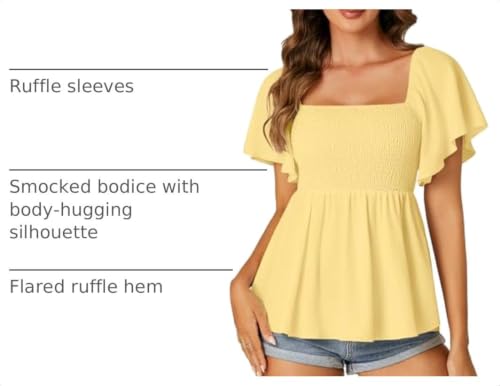 Image of LYANER Women's Square Neck Cute Peplum Top