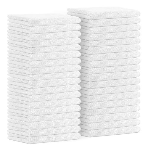 Avalon Towels Microfiber Cleaning Cloths (Value Pack of 36) - Size 16 x 16 Inches, Highly Absorbent Cleaning Rags, Lint Free, Reusable and Washable, Microfiber Towels for Cars