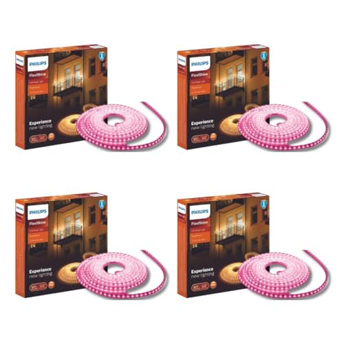 Image of PHILIPS 5 Meter LED Rope Light | Flexishine Plug n Play Flexible Rope Light for Indoor and Outdoor Decorations | Rope Light for False Ceiling,Balcony,Diwali,Christmas | Colour : Pink, Pack of 4