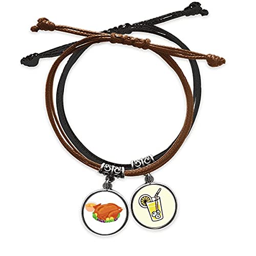 Bracelet Turquie Thanksgiving en cuir, accessoire bohème pour vos repas de fête en famille