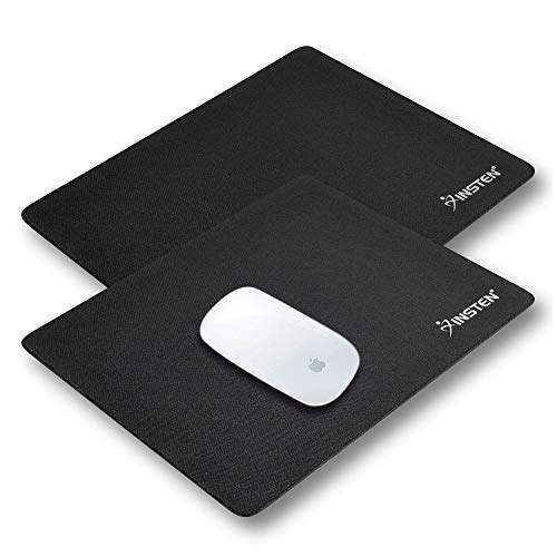 INSTEN [2 Pack Soft Silicone Standard Mouse Pad for Optical/Trackball Mouse Mice - Durable & Light Weight for Laptop Computer & PC, Black