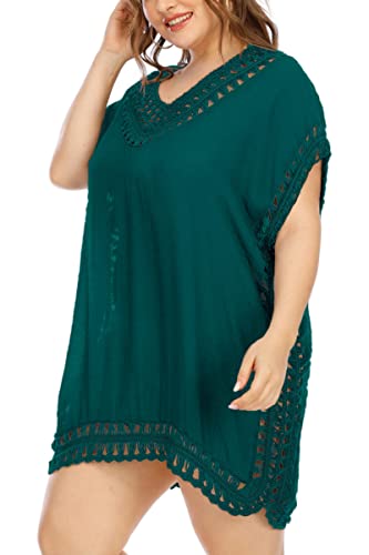 Image of Adisputent Womens Swimsuits Cover Ups Crochet Chiffon Beach Cover Bathing Suit Bikini Wear Coverups Dress