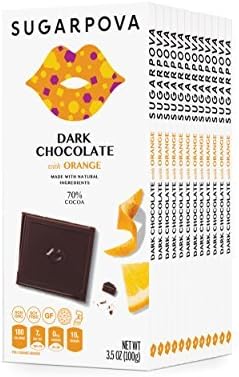 Sugarpova Dark Chocolate with Orange Chocolate Bars- 12 Count Case