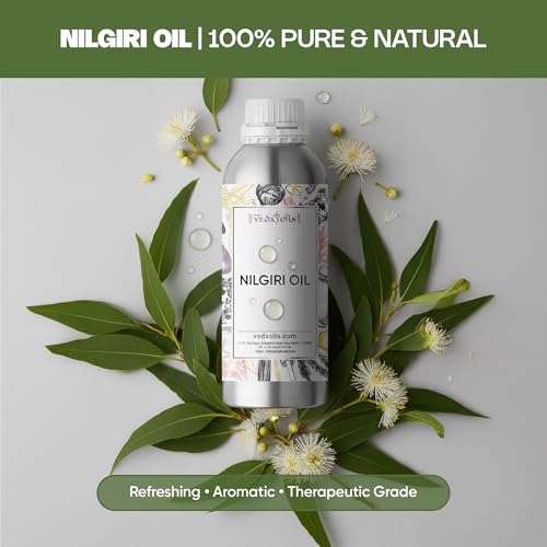 Image of VedaOils Nilgiri Oil 100ml | 100% Natural Nilgiri Oil for Diffuser, Humidifier, Skin & Hair Care, Aromatherapy Use