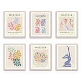 Cornerora Matisse Prints, Matisse Wall Art, Danish Posters, Danish Pastel Wall Décor for Room Aesthetic Henri Mattisse Prints, 8x10 inches unframed, Set of 6 (Pastel Matisse)