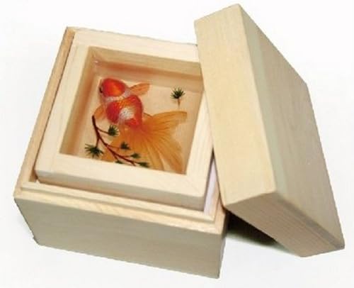 Amazon 樹脂金魚絵 手書き 現代アート アクリル樹脂 ハンドメイド 金魚絵 Resin Goldfish 紅白琉金 置物 オブジェ オンライン通販
