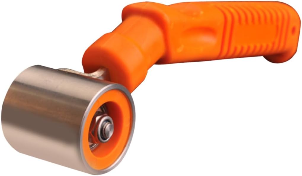 Wall Sticker Seam Roller Tool with Stainless Steel Bearings Orange | DIY Wallpaper Decoration, Stable Metal Build, Practical Use, Fits Non Woven and Ordinary Wall Stickers