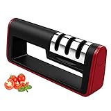 Nasharia 3-en-1 Aiguiseur, Aiguiseur de Cuisine Professionnel pour Couteaux en Acier Inoxydable et céramique de Toutes Tailles (Base Anti-dérapante)