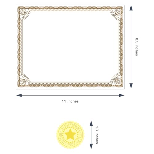 DUTUTUL Elegant Certificate Paper Pack - 48 Sheets with Gold Foil Stickers, Ideal for Recognizing Achievements and Commemorating Milestones - Thumbnail 2