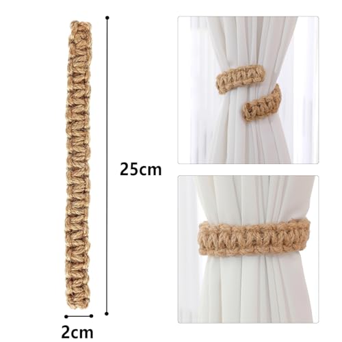 Miniatura 2 de 2 Unidades Sujetadores Para Cortinas Tejidos Artesanales, Estilo Bohemio Que Combina Elegancia Y Acento Rústico Elementos Decorativos Únicos Para El Hogar, El Despacho Y La Habitación, Elaborados.