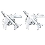 Größe: 2,1 x 2,5 cm sharprepublic 2 Stücke Neuheit Broschen Kragen Pin Set Emaille Button Badge Pins Flugzeug Design Für Jacke Hemd Halloween Kostüm Zubehör