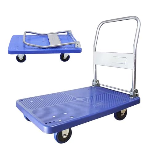 Foldable Heavy Duty Moving Hand Push Cart Dolly Flatbed Platform Truck with Wheels for Loading Storage Home Warehouse Garage Logistics Express (440LBS)